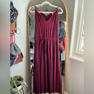 Gap Mulberry Crinkle Maxi Dress